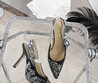 Женские текстильные туфли Christian Dior 2023-2024 черные с белым рисунком