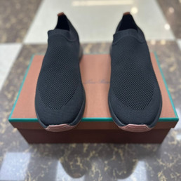 Мужские текстильные кроссовки Loro Piana 2023-2024 черные с черной подошвой