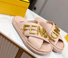 Женские кожаные шлепанцы Fendi 2023-2024 розовые