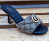 Женские текстильные туфли Gucci 2023-2024 коричневые