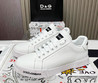 Мужские кожаные кроссовки Dolce&Gabbana 2023-2024 белые с надписью на черном