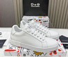 Мужские кожаные кроссовки Dolce&Gabbana 2023-2024 белые с надписью на сером