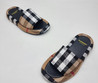 Женские текстильные шлепанцы Burberry 2023-2024 коричневые в клетку