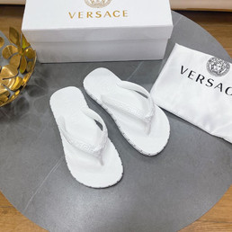 Женские резиновые шлепанцы Versace 2023-2024 белые
