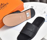 Мужские кожаные шлепанцы Hermes 2023-2024 черные