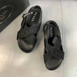 Мужские текстильные сандалии Prada 2023-2024 черные