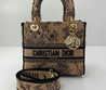 Женская текстильная сумка 24х20 Christian Dior 2023-2024 коричневая с цветами