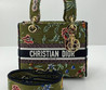Женская текстильная сумка 24х20 Christian Dior 2023-2024 зеленая с цветами