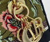 Женская текстильная сумка 24х20 Christian Dior 2023-2024 зеленая с цветами