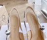 Женские текстильные туфли Christian Dior 2023-2024 бежевые с каблуком 9.5 см