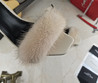 Женские кожаные туфли Saint Laurent 2023-2024 белые с мехом