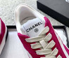 Женские замшевые кроссовки Chanel 2023-2024 розовые