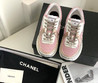 Женские комбинированные кроссовки Chanel 2023-2024 розовые