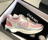 Женские комбинированные кроссовки Chanel 2023-2024 розовые