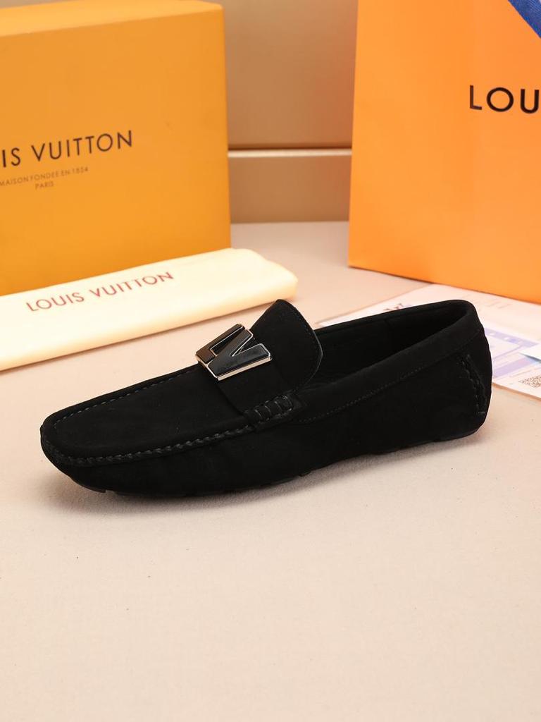 Мужские замшевые мокасины Louis Vuitton 2023-2024 черные