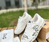 Женские кожаные кроссовки Dolce&Gabbana 2023-2024 белые с надписями