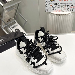Мужские комбинированные кроссовки Dolce&Gabbana 2023-2024 белые с черным