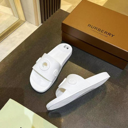 Мужские резиновые шлепанцы Burberry 2023-2024 белые