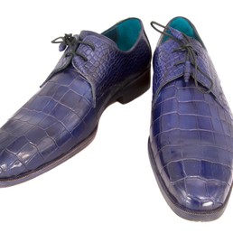 Мужские кожаные туфли Santoni синие