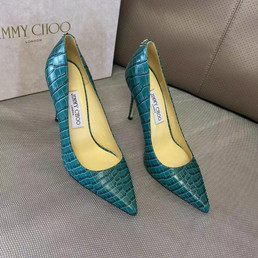 Женские кожаные туфли Jimmy Choo 2023-2024 зеленые
