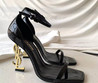 Женские кожаные туфли Saint Laurent Opyum 2023-2024 черные