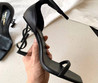 Женские кожаные туфли Saint Laurent Opyum 2023-2024 черные матовые