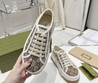 Женские текстильные кеды Gucci 2023-2024 бежевые