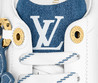 Женские кожаные сникерсы Louis Vuitton Time Out 2023-2024 белые с синим