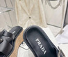 Женские кожаные шлепанцы Prada 2023-2024 черные