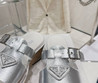 Женские кожаные шлепанцы Prada 2023-2024 серебристые