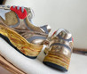 Женские комбинированные кроссовки Golden Goose 2023-2024 золотые