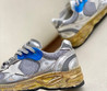 Женские комбинированные кроссовки Golden Goose 2023-2024 серые с синим