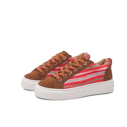 Женские текстильные кроссовки Christian Dior 2023-2024 коричневые с красным