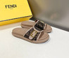 Женские текстильные шлепанцы Fendi 2023-2024 коричневые