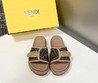 Женские текстильные шлепанцы Fendi 2023-2024 коричневые
