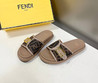 Женские текстильные шлепанцы Fendi 2023-2024 коричневые