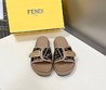 Женские текстильные шлепанцы Fendi 2023-2024 коричневые с черным