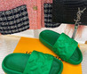 Женские полиуретановые шлепанцы Louis Vuitton 2023-2024 зеленые
