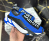Мужские текстильные кроссовки Dolce & Gabbana 2023-2024 синие c логотипом на черном фоне