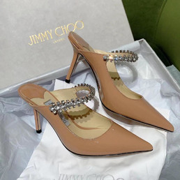 Женские кожаные туфли Jimmy Choo 2023-2024 бежевые