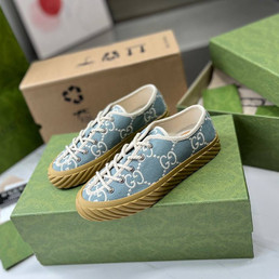 Женские текстильные кеды Gucci 2023-2024 голубые