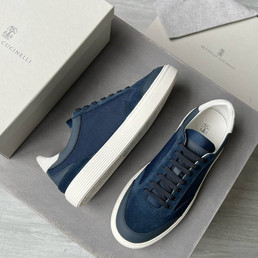 Мужские текстильные кроссовки Brunello Cucinelli 2023-2024 синие