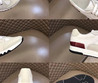 Мужские кожаные кроссовки Hermes 2023-2024 белые с бордовым и замшей