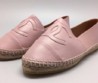 Женские летние кожаные эспадрильи Chanel Pink