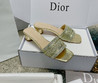 Женские текстильные туфли Christian Dior 2023-2024 золотые со стразами