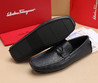 Мужские кожаные мокасины Salvatore Ferragamo 2023-2024 темно-синие