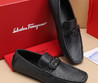 Мужские кожаные мокасины Salvatore Ferragamo 2023-2024 темно-синие