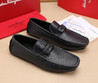Мужские кожаные мокасины Salvatore Ferragamo 2023-2024 темно-синие