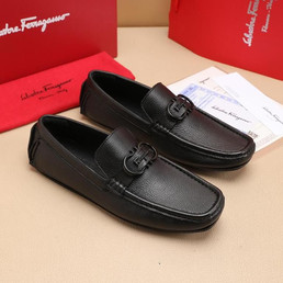 Мужские кожаные мокасины Salvatore Ferragamo 2023-2024 черные
