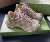 Женские текстильные кроссовки Gucci 2023-2024 коричневые